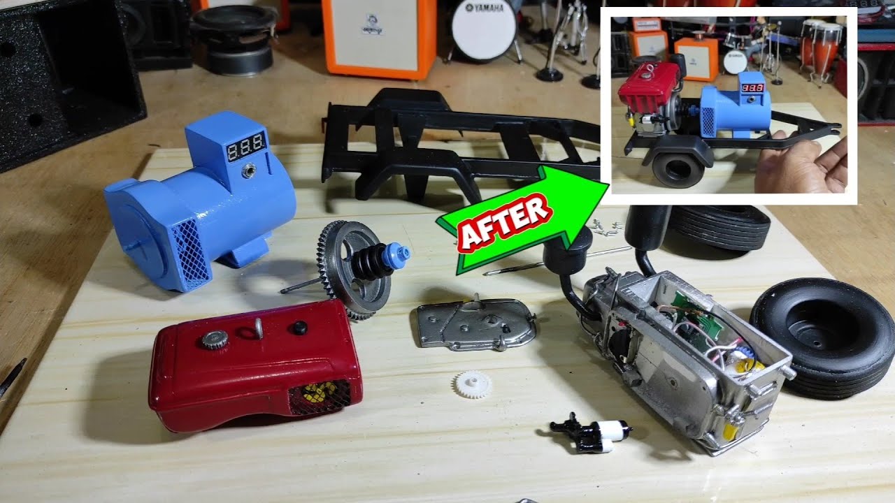 assemble a miniature diesel generator - YouTube
