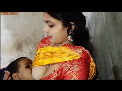 beautiful mom breastfeeding cute baby || new sweet breastfeeding | indian breastfeeding vlog mudan