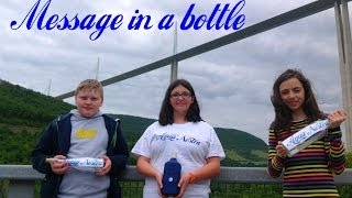 Message in a bottle at Millau viaduct