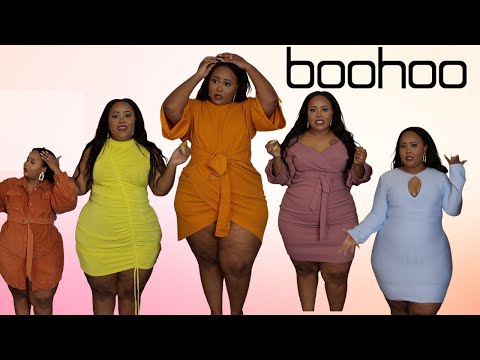 boohoo black dress plus size