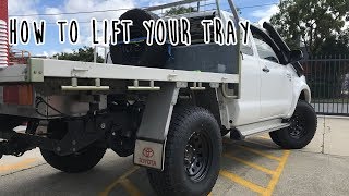 This video explains how to install lift blocks under a tray,
specifically an n70 model hilux. i used 50mm tray kit supplied by vmn
which included all ...