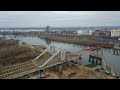 Строительство Фрунзенского моста 5.11.2017 (Video 4K)