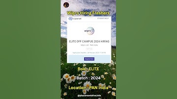 🚨 Wipro Hiring 2024 & 2025! 💼 WILP & Elite Off-Campus Drive | Apply Now! 🔥