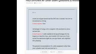 PADI Enriched Air Diver Exam Questions & Answers