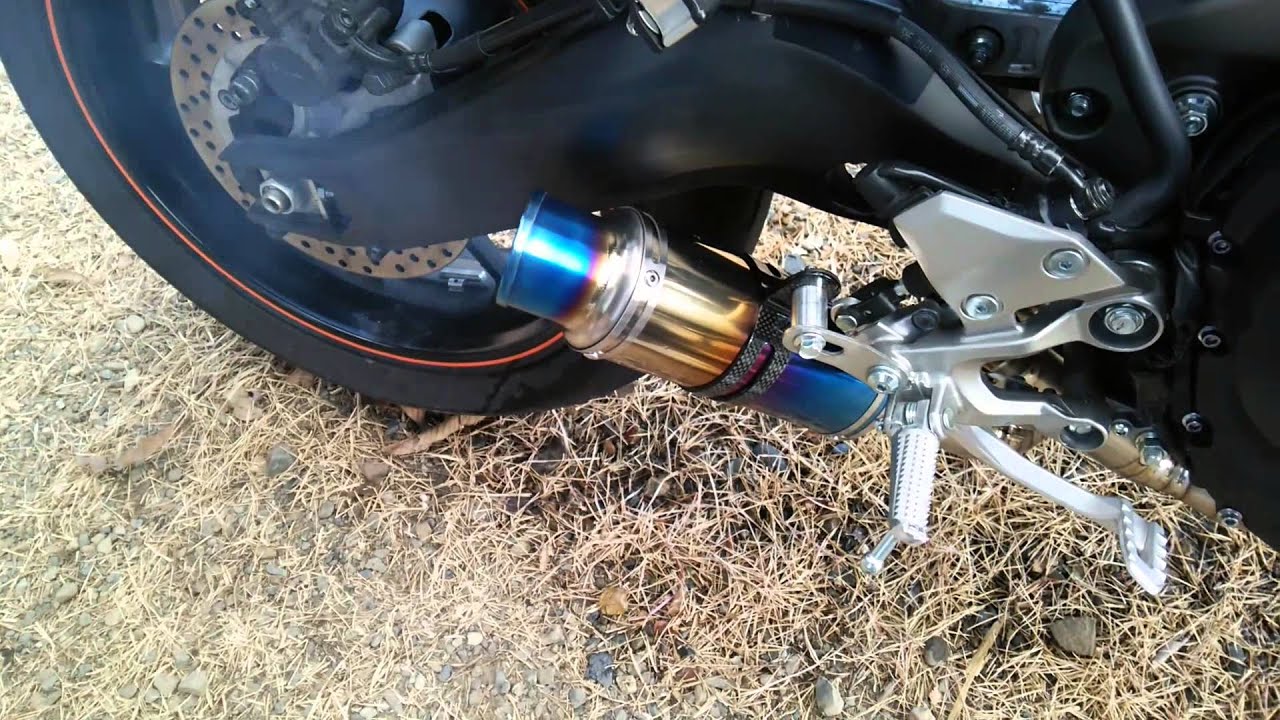 MT-09 LCIショートチタンマフラー フルエキゾースト - YouTube