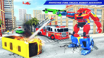 Firefighter Robot Transforming Truck Robot Games | Best Fire Robot Simulator Game | Truck Robot Game