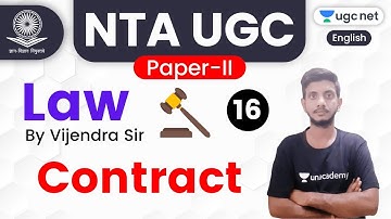 NTA UGC NET 2020 (Paper-2) | Law by Vijendra Sir | Contract