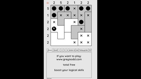 Grey is Odd - Today grids. Solution level 3 6X6 dated 09-14-2024 #logicpuzzles #logicgames  #games
