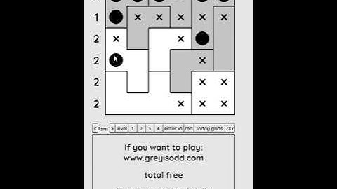 Grey is Odd - Today grids. Solution level 3 6X6 dated 09-14-2024 #logicpuzzles #logicgames  #games