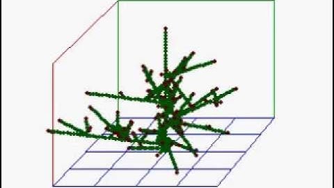 3D actin polymerization rendered from a stochastic pi calculus simulation