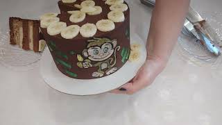 Торт &quot;Молочный Шоколад Банан&quot; с обезьянкой в Омске