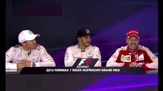 Vettel \& Rosberg Tease Each Other '15 AUS GP