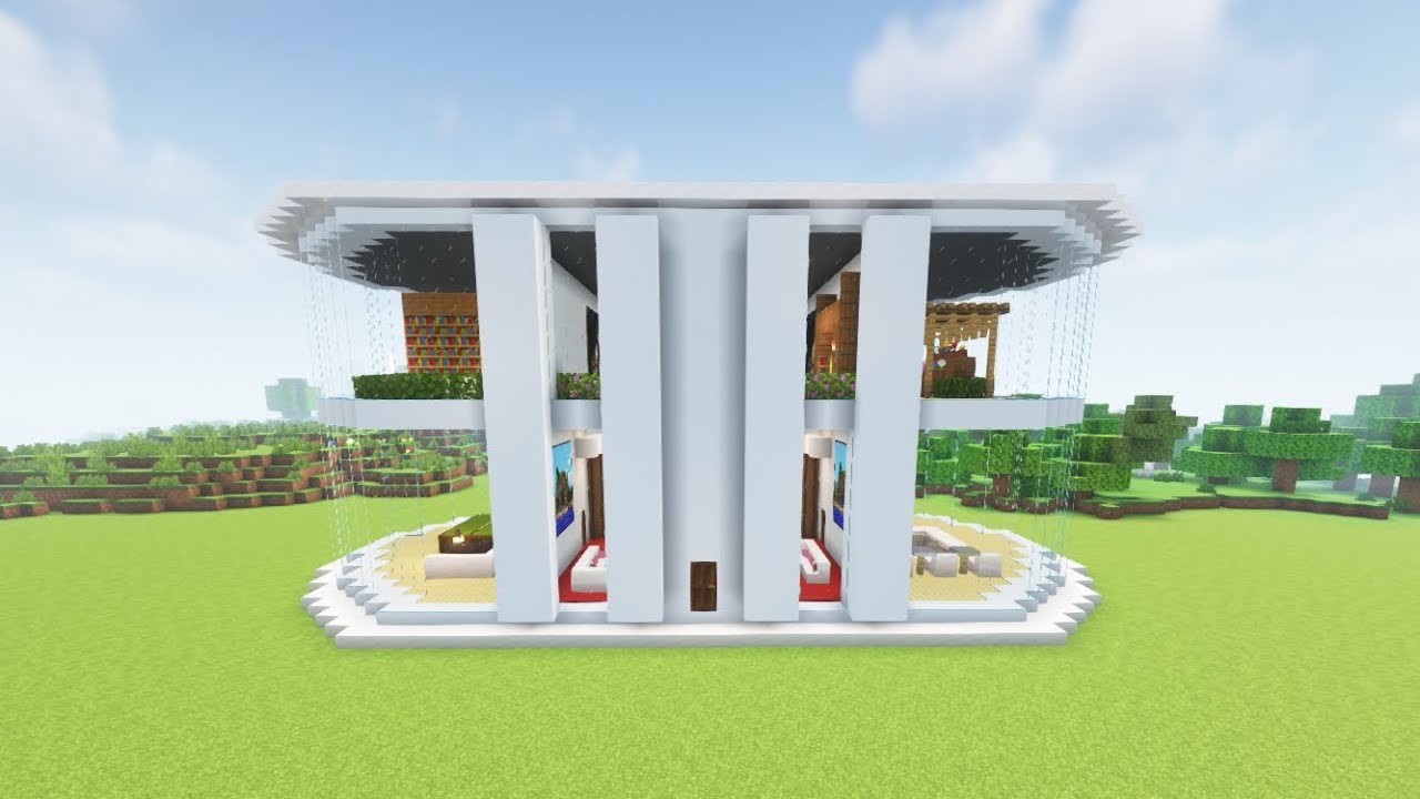 Minecraft: Modern Mension Tutorial + Interior | Minecraft Build ...