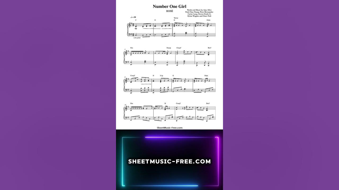 Number One Girl Piano Sheet Music ROSÉ Number One Girl Piano Sheet Music ROSÉ