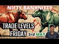 3rd May Nifty Banknifty Friday options trade levels Support and Resistance