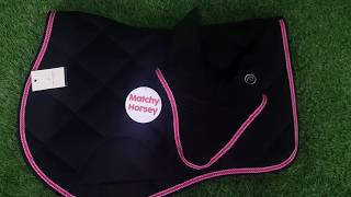 Equi-Theme Infinity Black/Raspberry Fly Veil & Saddle Pad Matchy Set screenshot 5