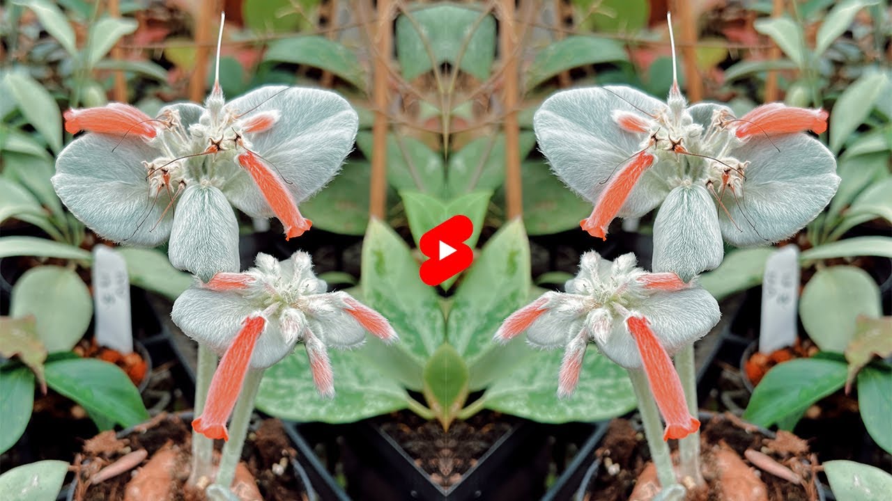 cute fuzzy plant | sinningia leucotricha blooming 