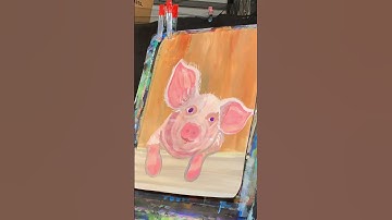 How to paint a pig - acrylic painting #shorts #short #art