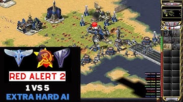 Red Alert 2 | Brutal AI (5 vs 1 + SuperWeapons) | 🌿Turkey Map