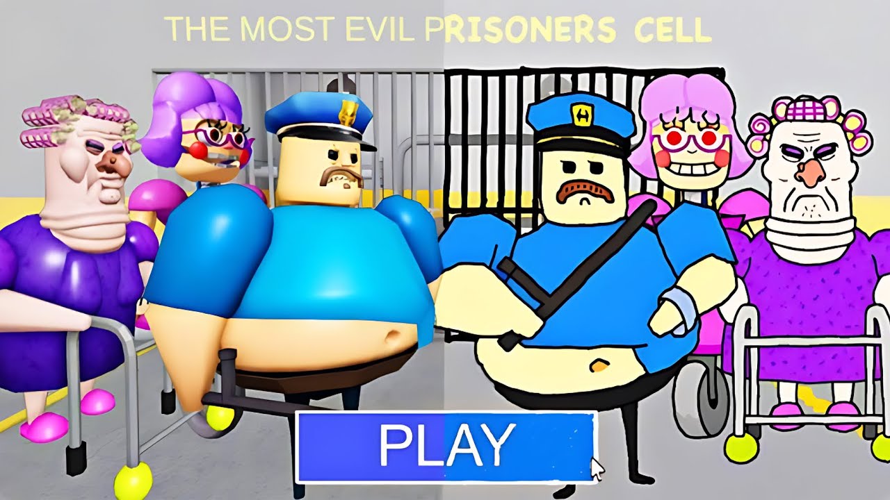 POLICE BARRY VS PAINTED BOSSES PRISON RUN OBBY (#roblox) - YouTube