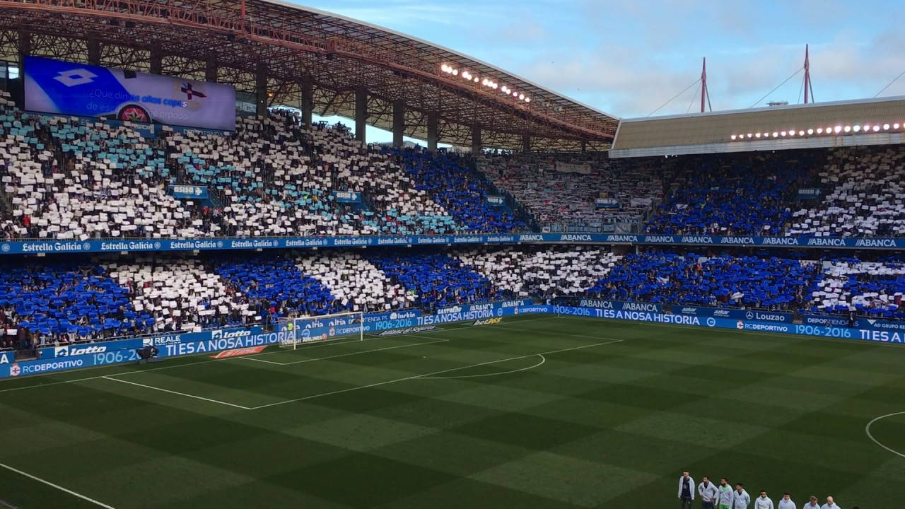 Deportivo vs Celta. Himno galego en Riazor