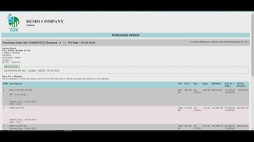 Supplier PURCHASE ORDER [ PO ]  Can Be Printed In Different Formats In simpliRP ERP MSME ERP SME ERP