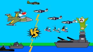 Oggy Jet-Plane War Attack With Cockroaches | Carpet Bombing screenshot 2