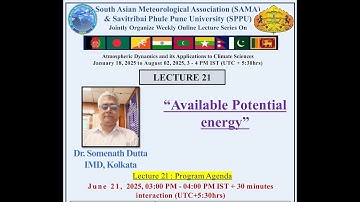 Lectures on Atmospheric Dynamics & its Applications to Climate Sciences, L21, 21June2025,  SAMA-SPPU