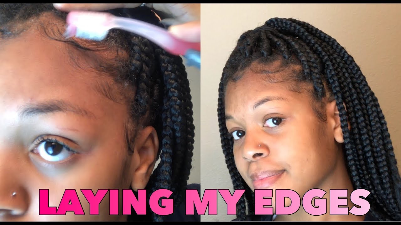 LAYING MY EDGES IN BOX BRAIDS YouTube