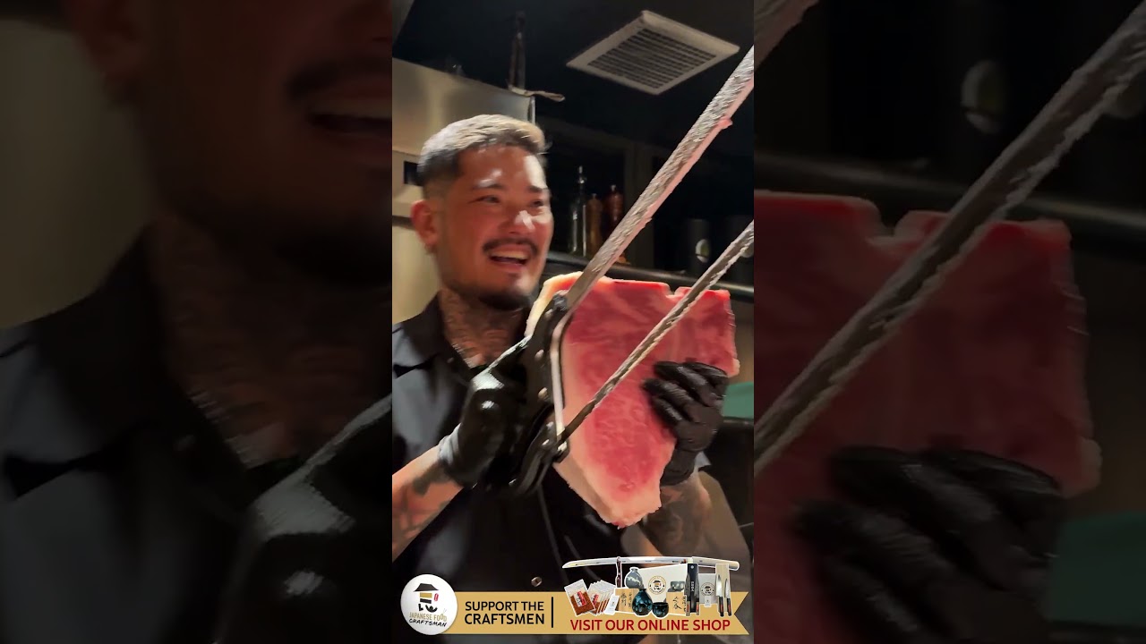 Yakuza? No. Fully Tatted Chef Grills Wagyu T-Bone Steaks!