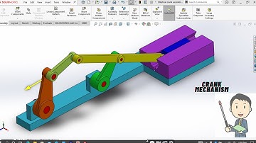 Solidworks: Crank Mechanism and its Motion Study in  (HD)