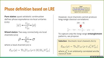 Leonardo Lessa - Decohered but entangled: how symmetries and anomalies constrain mixed states 5-8-25