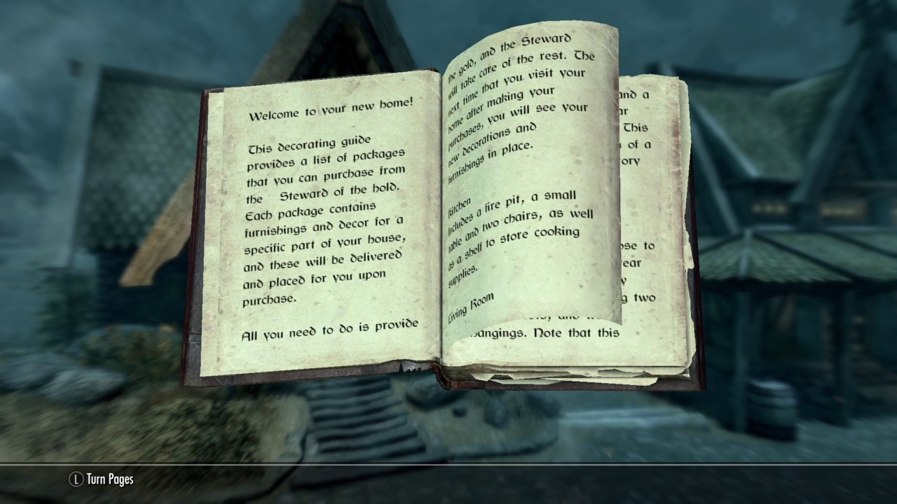 Skyrim Snowball reads WHITERUN HOME DECORATING GUIDE - YouTube