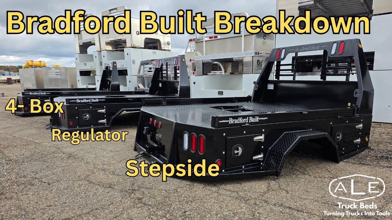 Сравнение стальных кузовов грузовиков Bradford Built с бортами: 4-box vs. Regulator vs. Step Side