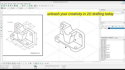 Mechanical Engineering Drawing: Complex Object Tutorial with LibreCAD 2D