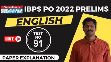 IBPS PO 2022 PRELIMS MOCK TEST NO-91 | ENGLISH PRACTICE SET WITH IMPORTANT QUESTIONS