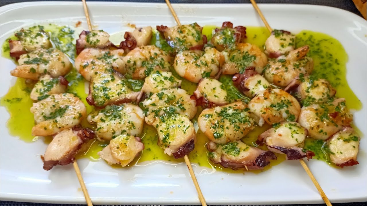 Delicias de Pulpo 🐙 y Langostinos 🦐 Espectacular 😋😋😋 