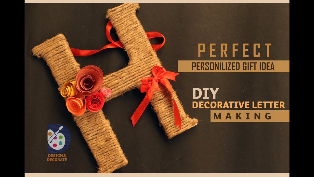 Try this DIY DECORATIVE LETTER Wall hanging/Quick & Easy Handmade