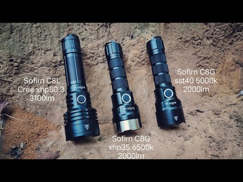 Sofirn C8L xhp50.3 vs C8G xhp35 vs C8G sst40 - Turbo Beam Shot Review