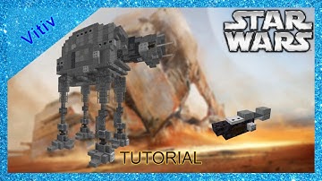 Star Wars First Order Treadspeeder Bike and First Order AT-AT in Minecraft - 1:1 Scale - Tutorial