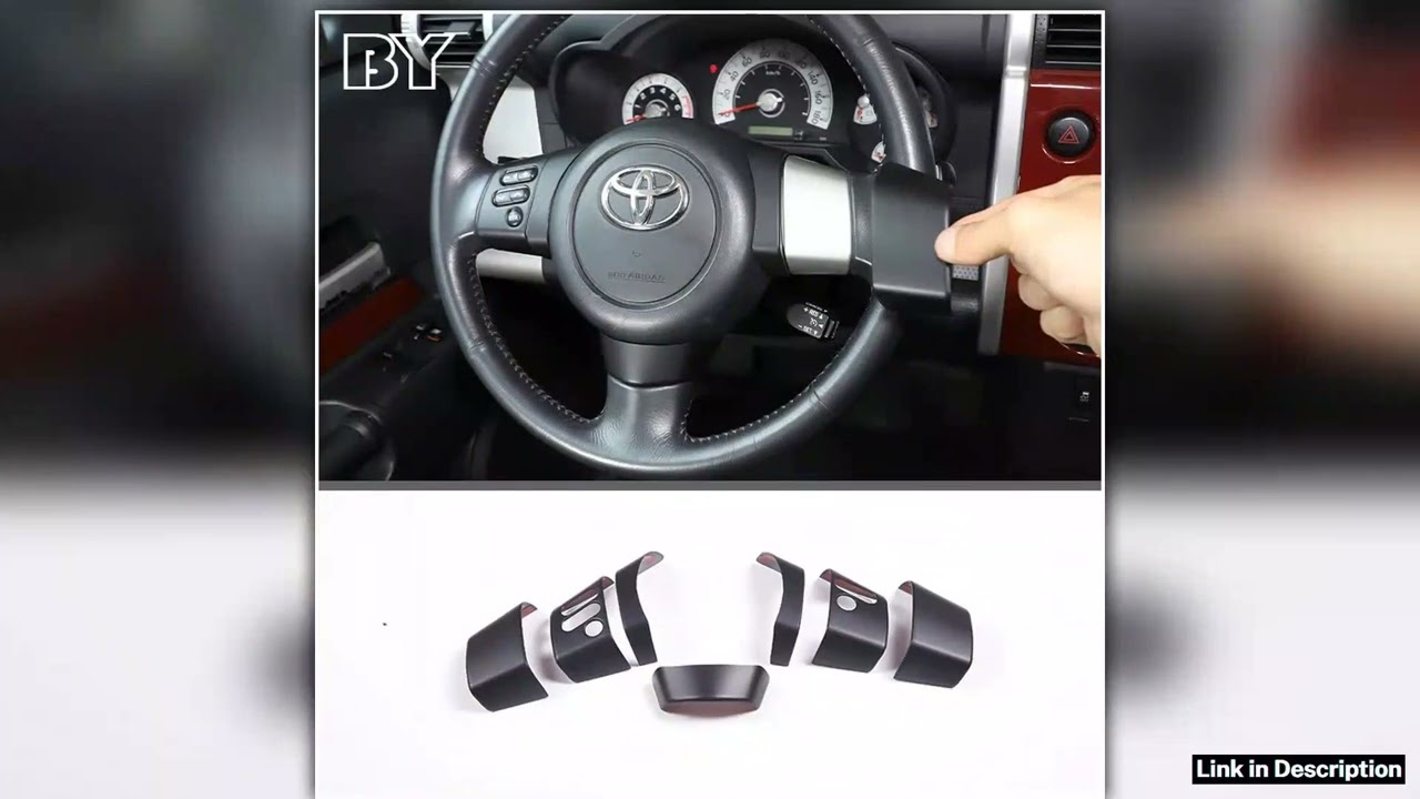ABS Matte Black Steering Wheel Cover Button Decoration Stickers Trim For Toyota FJ Cruiser