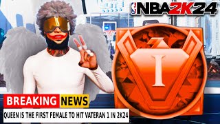 I BECAME THE FIRST FEMALE TO HIT VETERAN 1 IN NBA 2K24 … by CloutedQueen- 806 views 4 months ago 9 minutes, 27 seconds