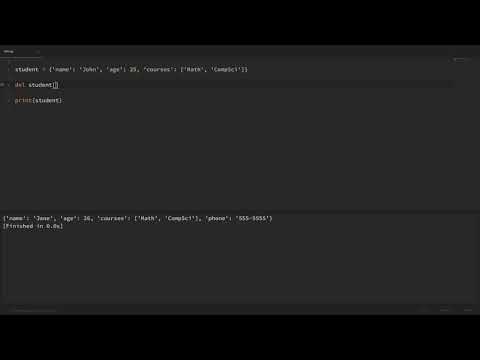 Python Tutorial for Beginners 5  Dictionaries   Working with Key Value Pairs 1080p60
