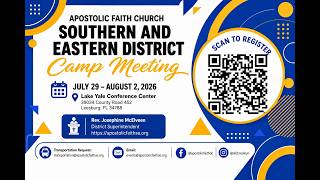 2026 AFC Southern & Eastern Camp Meeting | Evening Service | 7/30/2026 | 7:30PM