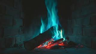 🔥 Cozy Blue Fireplace ☕ Smooth Relaxing Jazz Music for Sleep, Study &amp; Relaxation 🎷
