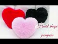 How to make heart shape pompm | woolen handmade craft / home decoration ideas