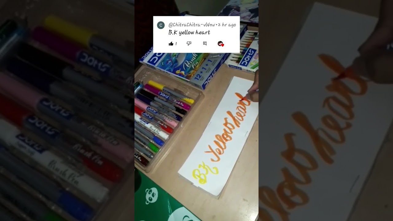 B.k yellow heart comment your name for writing 