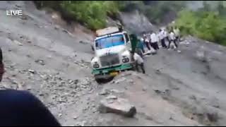 Dangerous Road accident (landslide)  in nepal