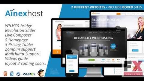 Preview Ainex Host WHMCS WordPress Integration Theme TFx