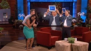 Amber Riley And Derek Hough Play heads Up